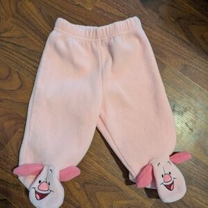 VINTAGE Disney Pink Fleece Kids Pants with Character Feet